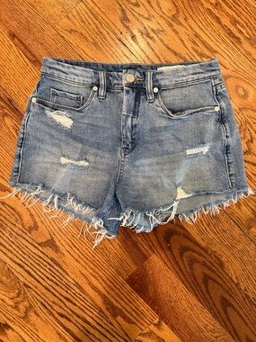 BlankNYC wedge cut off denim shorts